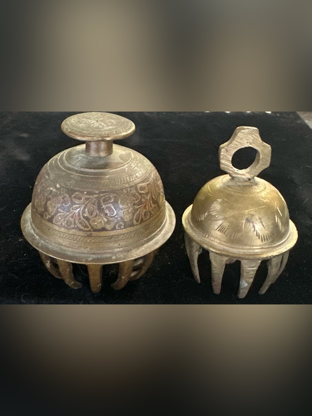Vintage brass elephant claw bell